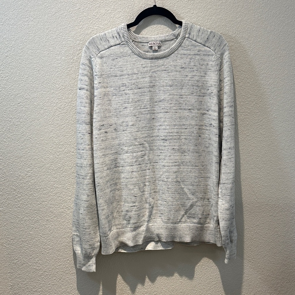 Merona Light Heathered Gray Crewneck Sweater Size Large